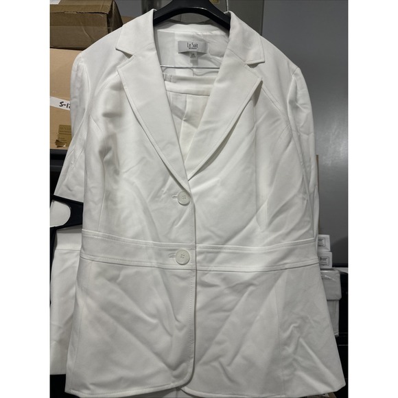Le Suit Women's Crepe Two-Button Blazer & Pants Set Plus Size 24W - Picture 2 of 5